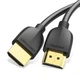 Тонкий кабель HDMI Vention Slim Portable HDMI 2.0 чорний кабель в обплетенні 0.5 м (AAIBD) - зображення 1