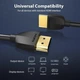 Тонкий кабель HDMI Vention Slim Portable HDMI 2.0 чорний кабель в обплетенні 0.5 м (AAIBD) - зображення 4