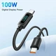 Кабель Essager Enjoy LED Digital Display USB Charging Cable Type C to Type C 100W 2 м Black (EXCTT1-XYA01-P) - зображення 4