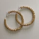 Фактурні сережки-кільця "Stardust" Honey Fashion Accessories золотистий (120102) - изображение 4