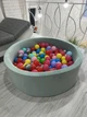 Сухий басейн для дітей 100х40 см + 150 кульок у комплекті фісташкового кольору велюр для дому та вулиці - зображення 3