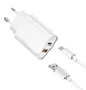 СЗУ WIWU Wi-U002 PD QC charger set with EU plug Type C to Lightning White (Уценка) - изображение 1