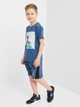 Детские шорты на резинке Minoti Aqua 7 38347JNR 122-128 см Синие (5063025039504) - изображение 3