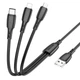 Дата кабель Borofone BX71 USB to 3in1 1m /Black - зображення 3