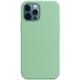 Чохол Silicone case (AAA) full with Magsafe (l) для Apple iPhone 12 Pro Max (6.7") Зелений / Pistachio - изображение 1