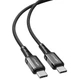 Прочный дата кабель Acefast C1-09 USB-C to USB-C PD240W 40Gbps USB 4 aluminum alloy (1m) Black / Gray - изображение 2