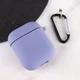 Силиконовый футляр Epik с микрофиброй для наушников Airpods 1/2 Серый / Lavender Gray - изображение 3