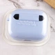 Силиконовый футляр с микрофиброй для наушников Airpods 4 Голубой / Lilac Blue - изображение 3