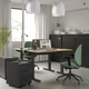 Комп'ютерний стіл з регулюванням висоти IKEA MITTZON 120х60 см дубовий шпон/чорний (495.266.09) - зображення 5