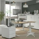 Комп'ютерний стіл з регулюванням висоти IKEA MITTZON 140x80 см дубовий шпон/білий (695.289.71) - зображення 4