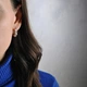 Сережки кільця фіаніти прямокутники медична сталь позолота (x105) - зображення 2