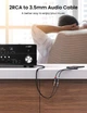 Аудіо кабель з AUX mini-Jack 3,5мм на Double RCA тюльпан UGREEN 2RCA Female Cable (0.25m). Black - зображення 7