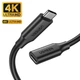 Кабель подовжувач Type-C на Type-C 10 Гбіт/с 4K 60 FPS UGREEN Extension (USB3.2 Gen2, 1m, 100 W, 4K). Black - зображення 1