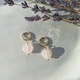 Серьги из натурального камня Розовый Кварц Сердце 11х6мм фур-ра гип-ный сплав цвет золото L-28мм - изображение 1