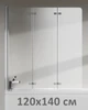 Стеклянная шторка для ванны AVKO Glass RDW02-J3 Серебро, двухсторонняя, каленое стекло Simply Glass, 40+40+40х140 см - изображение 1