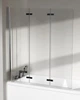 Стеклянная шторка для ванны AVKO Glass RDW02-J3 Серебро, двухсторонняя, каленое стекло Simply Glass, 40+40+40х140 см - изображение 2