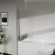 Скляна шторка для ванни AVKO Glass RDY21 Хром, двостороння, гартоване скло Simply Glass, 70х140 см - зображення 4