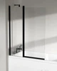 Стеклянная шторка для ванны AVKO Glass W436 Черный, двухсторонняя, каленое стекло Simply Glass, 40+60х140 см - изображение 2