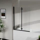 Стеклянная шторка для ванны AVKO Glass RDW02-J2 Черный, двухсторонняя, каленое стекло Simply Glass, 50+50х140 см - изображение 3
