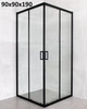 Стеклянная душевая кабина AVKO Glass RDR06, Каленое стекло, Черная, 90х90х190 см. Без поддона - изображение 1