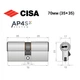 Циліндр CISA AP4 S 70 (35*35) нікель матовий 3 ключі - зображення 8