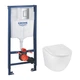 Комплект 4 в 1: Інсталяція Grohe Rapid SL 3 в 1 38772001 + Унітаз безободковий Kroner Harz WHI493736 RIMLESS із сидінням Slim Duroplast - зображення 1