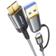 ​Кабель JSAUX USB 3.1 USB A/C Male to Micro B Male 20Gbps 0.5м grey - зображення 1