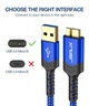 ​Кабель JSAUX USB 3.0 USB A Male to Micro B Male 0.3м blue - изображение 2