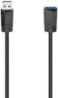 Kabel Hama USB 3.0 Type A M/M 1.5 m M/F Black (4047443443830) - obraz 1