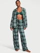 Женская пижама (Штаны+рубашка) Victoria's Secret Flannel L Зеленая - изображение 1