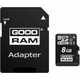 Карта памяти Goodram microSDHC 8GB (UHS-I U1) W-10 MB/s, R-60 MB/s Class 10 (M1AA-0080R11) + SD Adapter - изображение 1