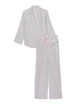 Пижама Victoria's Secret Flannel Long Pajama Set фланелевая (Рубашка+штаны) M розовая в полоску - изображение 3