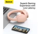Наушники беспроводные полноразмерные Baseus Encok Wireless headphone D02 Pro розовые - изображение 7