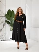 Женское платье-рубашка длины миди Le'Katrin 5514-4XXXL Черный - изображение 2