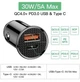 Автомобильное зарядное устройство Baseus Circular Plastic Быстрая зарядка Quick Charge 4.0 + Power Delivery 3.0 30W USB + Type-C 5A Зарядка в авто Black CCALL-YS01 - изображение 2