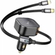 Зарядний автомобільний Hoco NZ13 PD30W/QC/FCP/AFC адаптер в машину з телескопічним кабелем Type-C/ Lightning 3A 0.9М для пристроїв Чорний - зображення 4