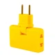 Трійник + перехідник 3 in 1, UK/US-EU, 220В, 10А, поворотний 180°, Yellow - зображення 2