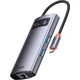 HUB Baseus Metal Gleam Multifunctional 4-in-1 Type-C 3xUSB3.0+RJ45 Gray (WKWG070113) - изображение 1