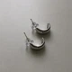 Серьги-полукольца гвоздики Honey Fashion Accessories серебристый (12-115) - изображение 3