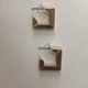 Cерьги гвоздики Honey Fashion Accessories золотистый (12-113) - изображение 5