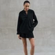 Пижама женская с шортами и рубашкой Leglo Black S - изображение 1