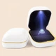 Коробочка для кольца с подсветкой Weeding Shell, белый глянец - Футляр-шкатулка для предложения, свадьбы (601045) - изображение 1