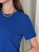 Платье-футболка в рубчик миди летнее женское Merlini Милан 700000147 L-XL Синее (700000147_2) - изображение 7