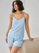 Піжама (майка + шорти) жіноча BARWA garments 0340/313 S Блакитна (2113403131030) - зображення 1