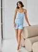Піжама (майка + шорти) жіноча BARWA garments 0340/313 S Блакитна (2113403131030) - зображення 5