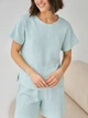 Пижама (футболка + шорты) женская муслиновая BARWA garments 0328/329 S Мятная (2113283291138) - изображение 4