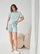 Пижама (футболка + шорты) женская муслиновая BARWA garments 0328/329 S Мятная (2113283291138) - изображение 8