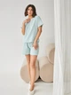 Пижама (футболка + шорты) женская муслиновая BARWA garments 0328/329 S Мятная (2113283291138) - изображение 9