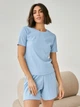 Пижама (футболка + шорты) женская больших размеров BARWA garments 0315/313 XL Голубая (2113153134213) - изображение 1