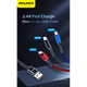 Кабель для зарядки телефонов AWEI CL 971 3 в 1 USB to Type-C+Lightning+MicroUSB 2,4A - изображение 2